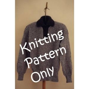 New Mari Dembrow Sweaters MS 109 Placket Pullover Sweater Knitting Pattern